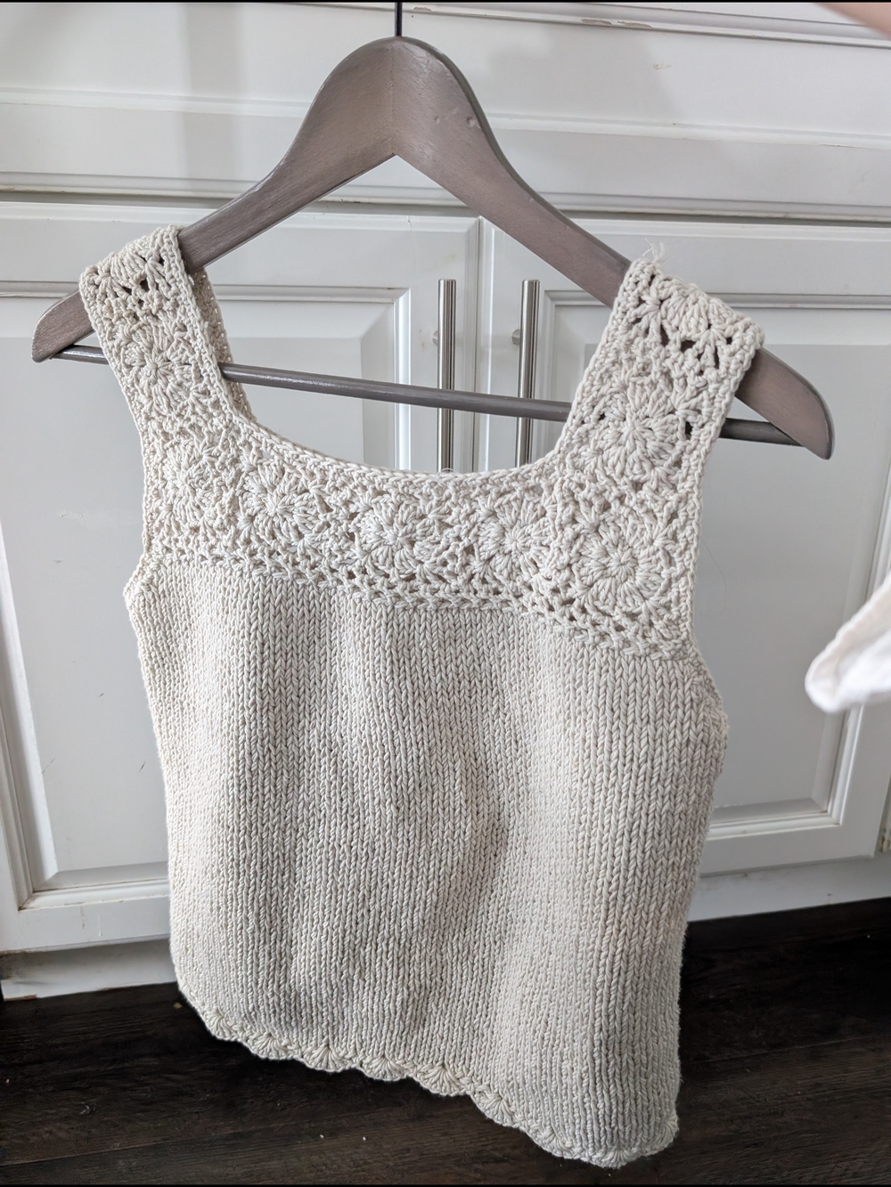 Rico Ivory Knit Bohemian Crochet Tank Top Sm/Med Boho